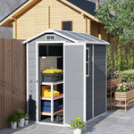 4 X 6ft Plastic Garden Shed W/ Floor, Window And Door