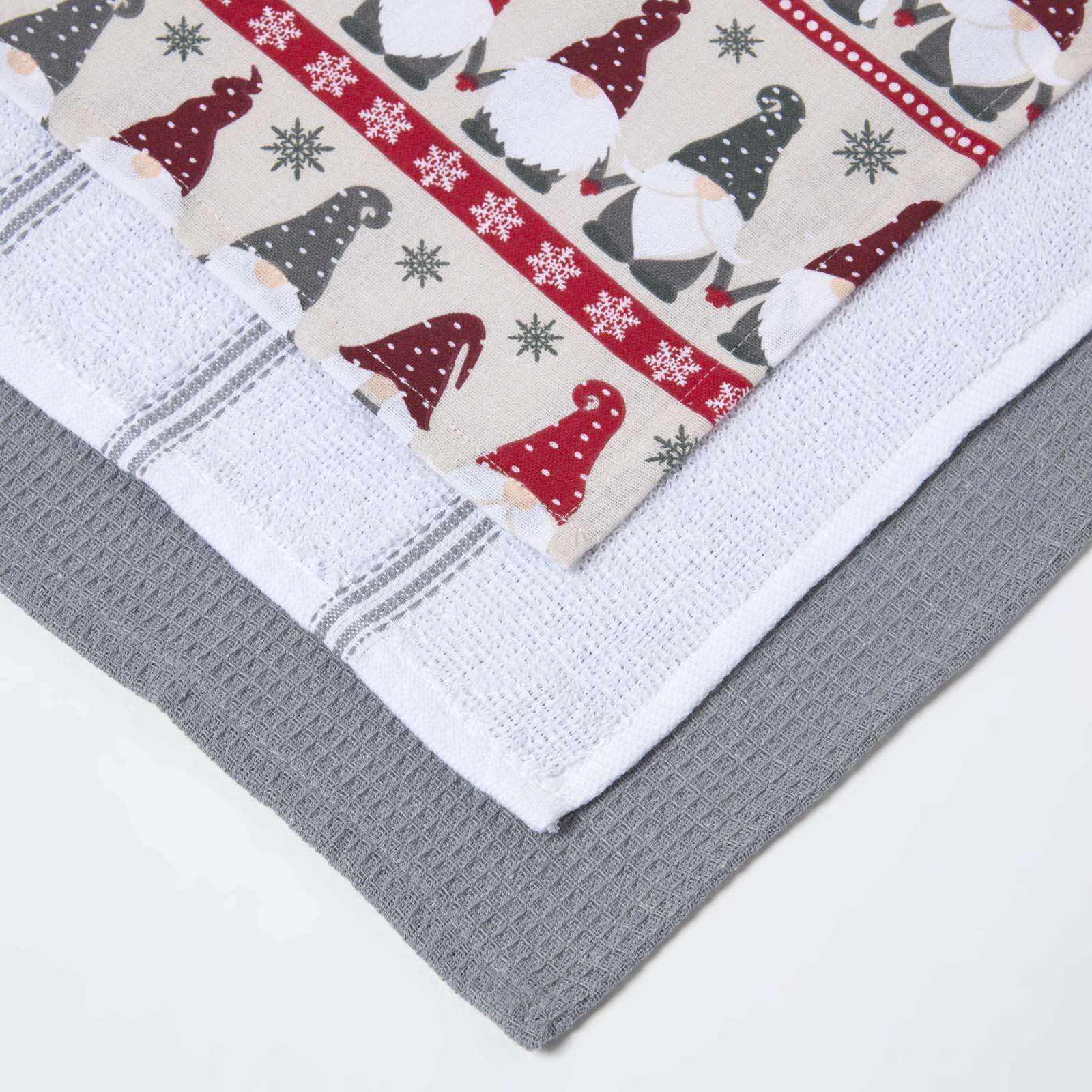 Gonk Christmas Tea Towels Set Of 3