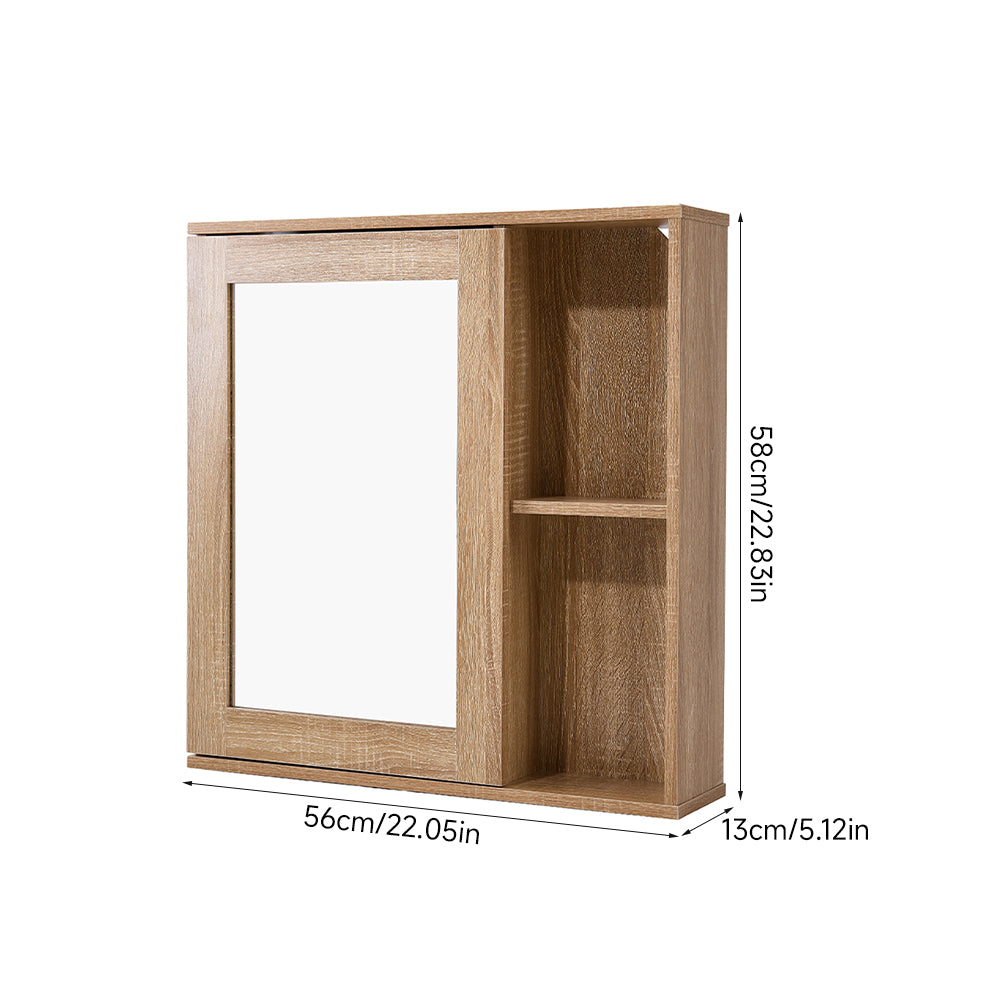 Wall-mounted Bathroom Mirror Cabinet With Adjustable Shelves