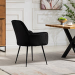 Set Of 2 Carrara Velvet Dining Chairs | Black