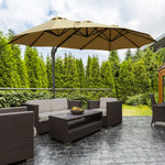 4.5m Large Double-sided Patio Parasol, Khaki