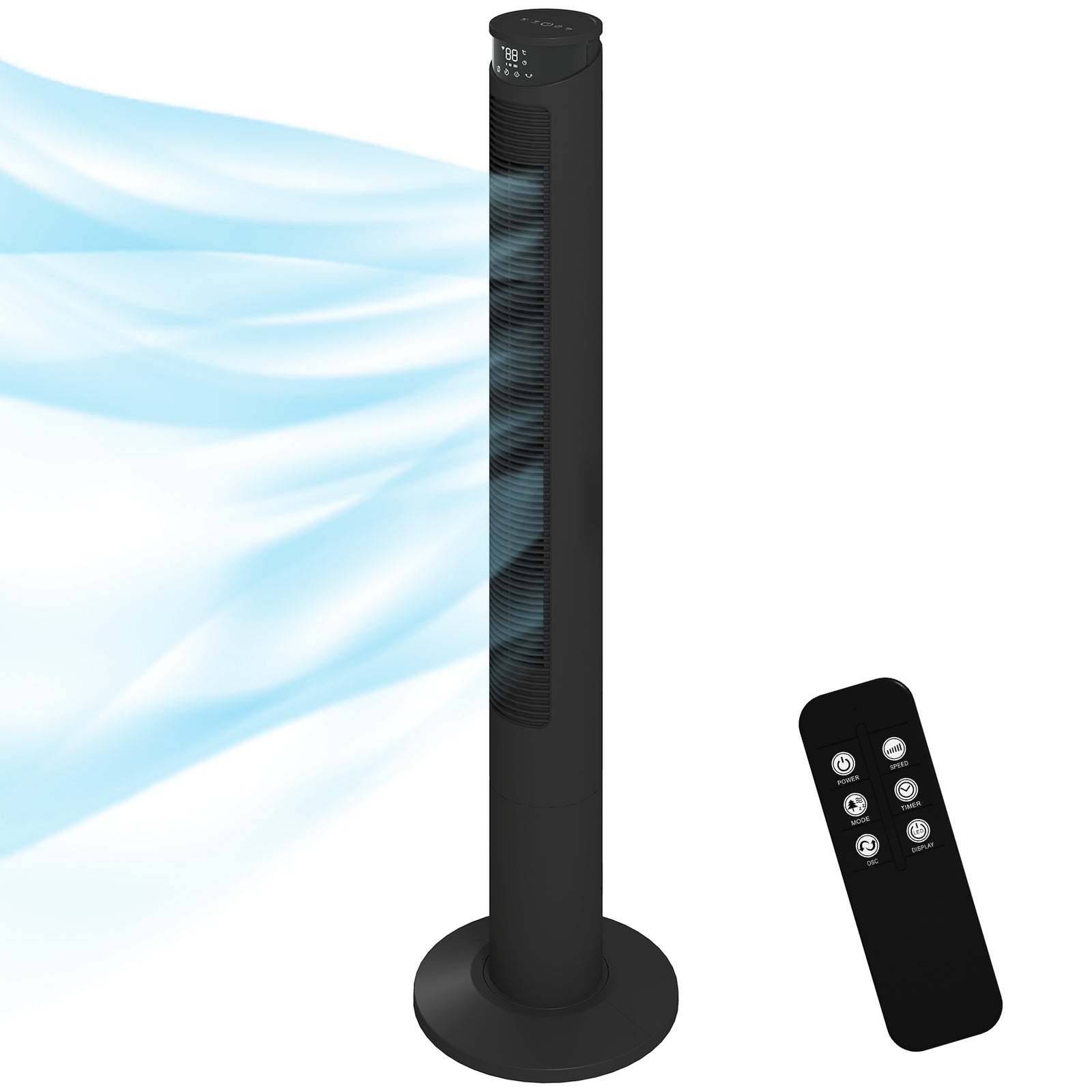 Tower Fan With Wifi Control 116 Cm | Black