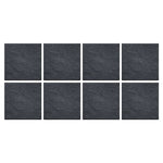 Stomp Stone Square Rubber Stepping Stones - Slate | Set of 8 | Slate