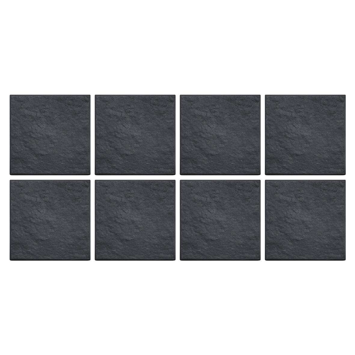 Stomp Stone Square Rubber Stepping Stones - Slate | Set of 8 | Slate