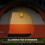 3000mm Waterproof Camping Tent W/ Porch Sewn In Groundsheet | Orange