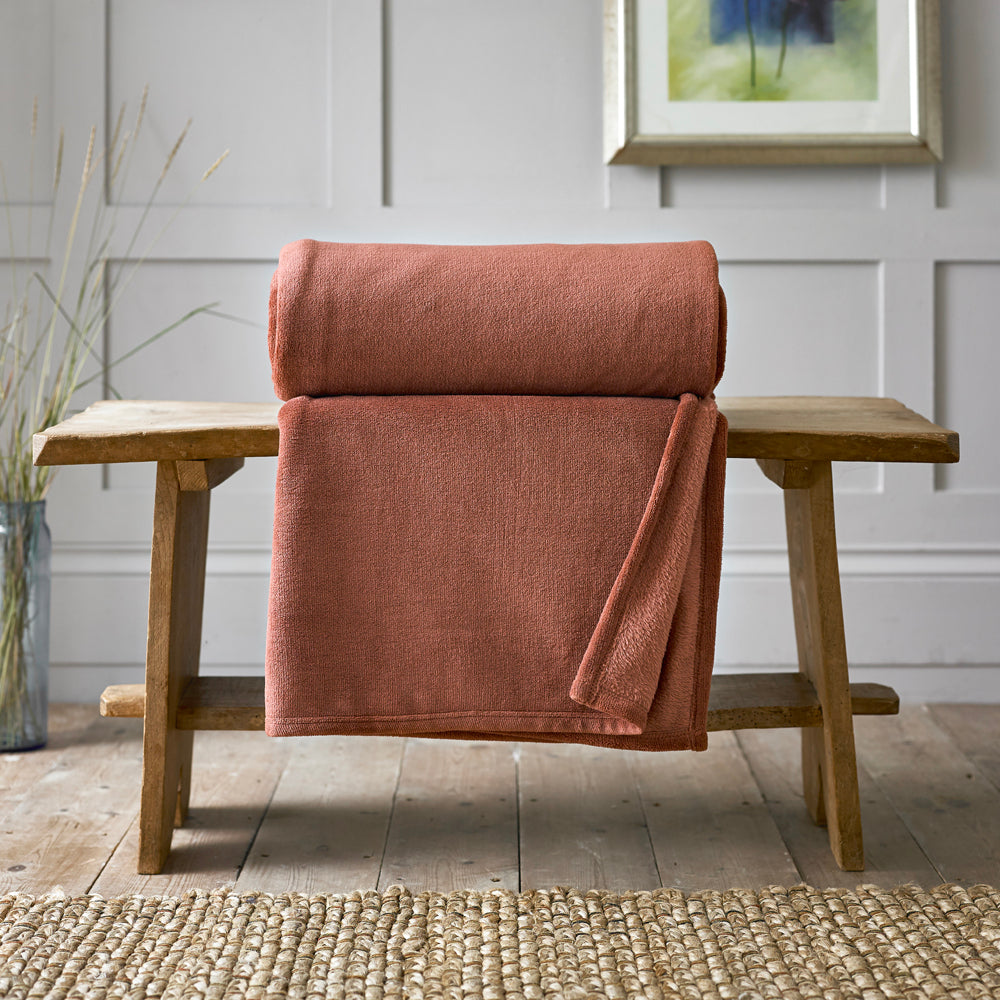 Snuggle Touch Microfibre Supersoft Fleece Throw | 140cm x 180cm | Cinnamon
