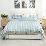 King Size Bed Frame With Storage And Adjustable Headboard | Cream