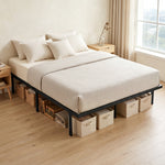 Bed Frame With Underbed Storage, No Box Spring Needed | King | Black
