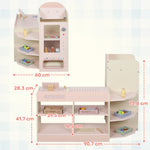 AIYAPLAY Kids Grocery Store, Pretend Play Shop With Cash Register, Pink