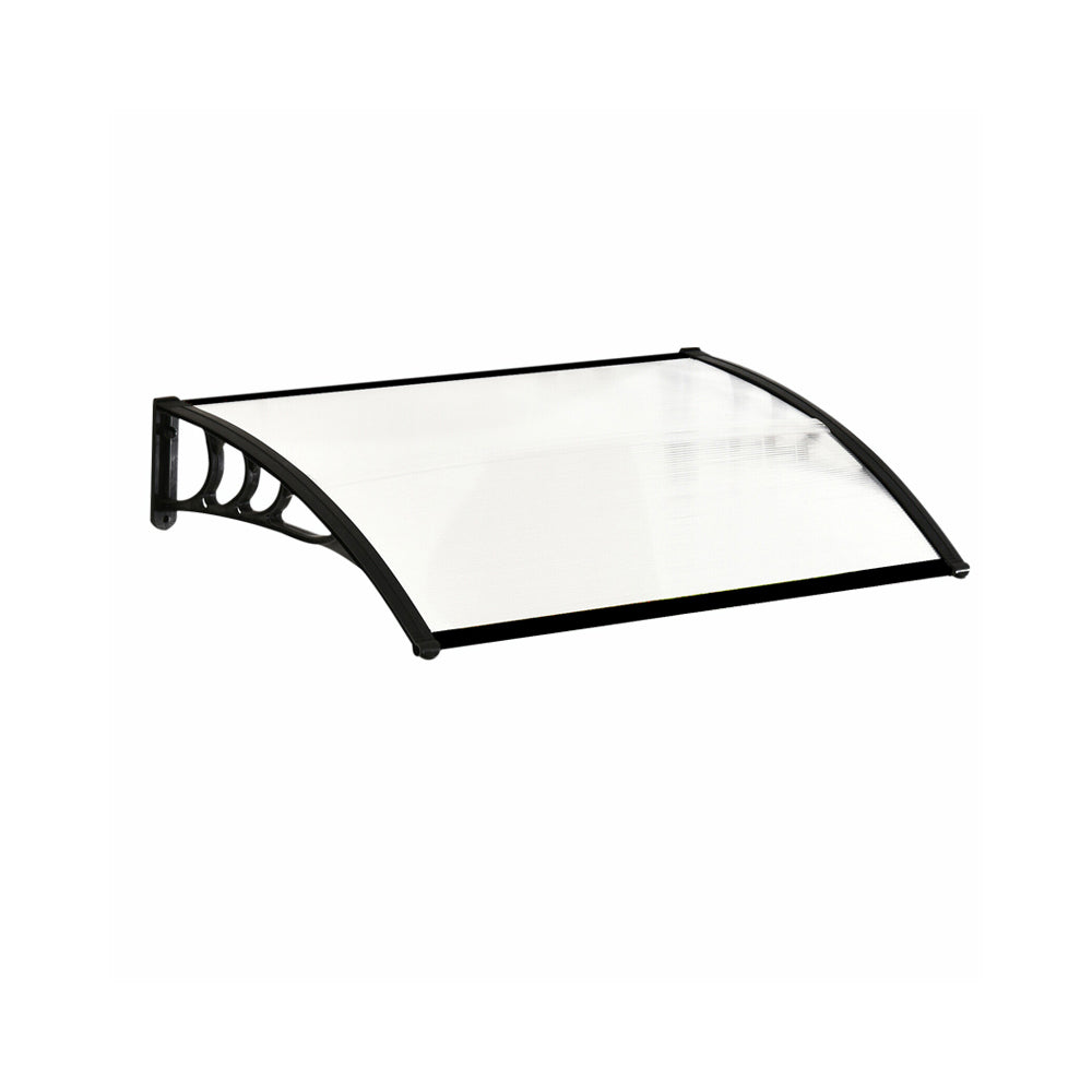 Window Door Awning Canopy With Brackets | Small | Black