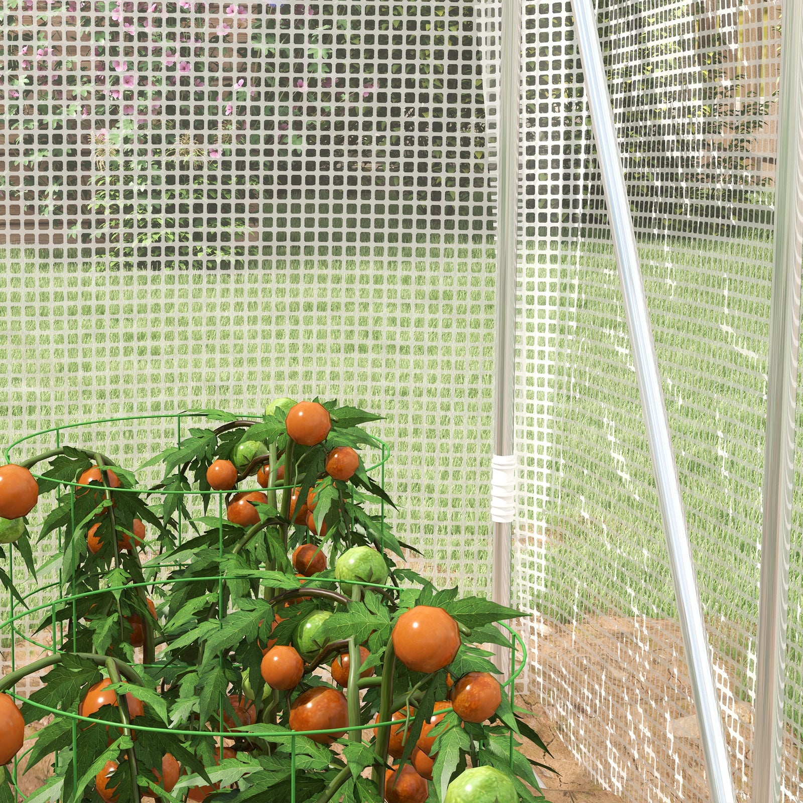 Walk-in Polytunnel Greenhouse W/ Pe Cover 3x2x2m
