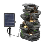 Garden Sanctuary Outdoor Solar-powered Water Fountain Rockery Decor