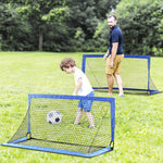 Folding Football Goal Net 6ft X 3ft All Weather Blue | Blue