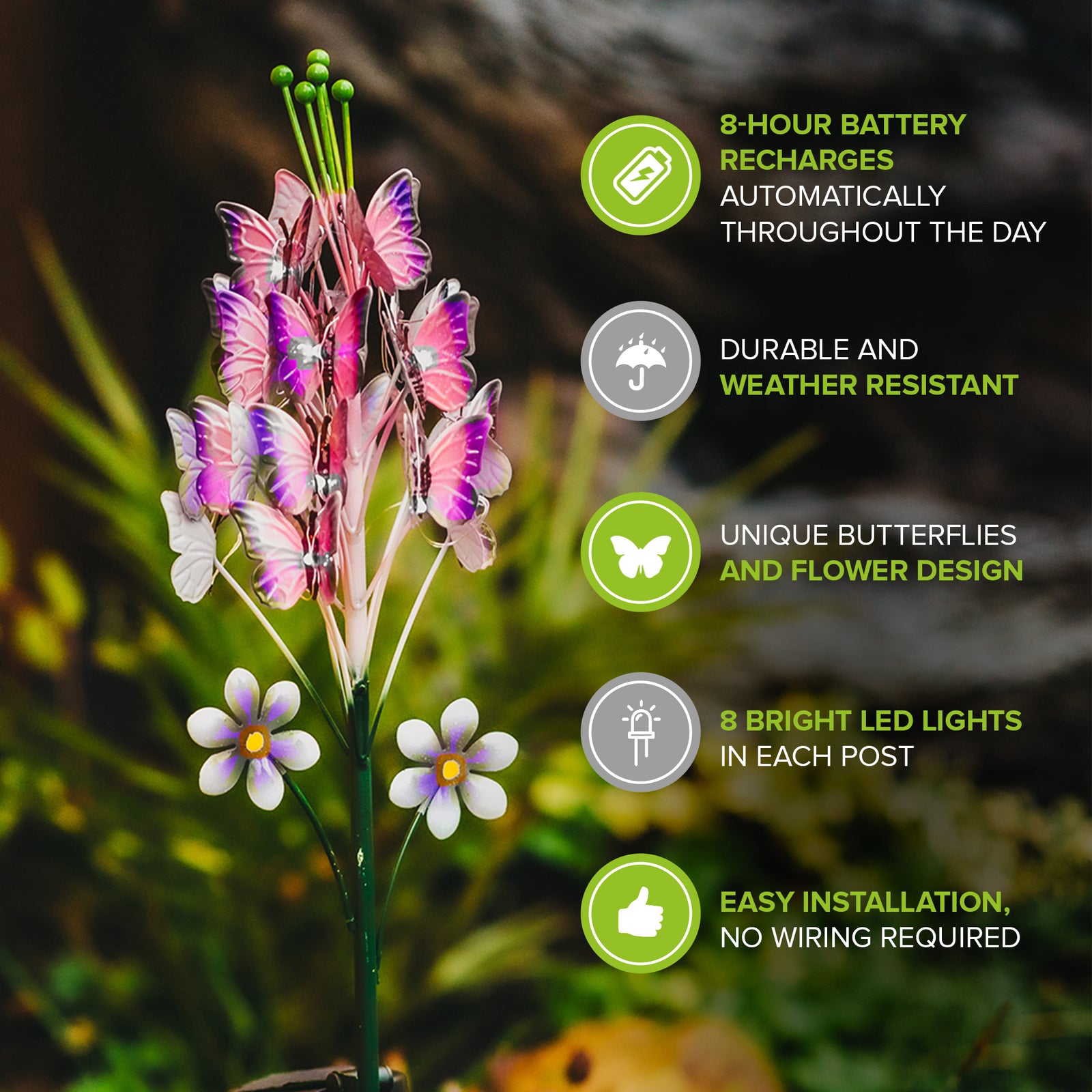 Butterfly Shaped Solar Power Garden Light