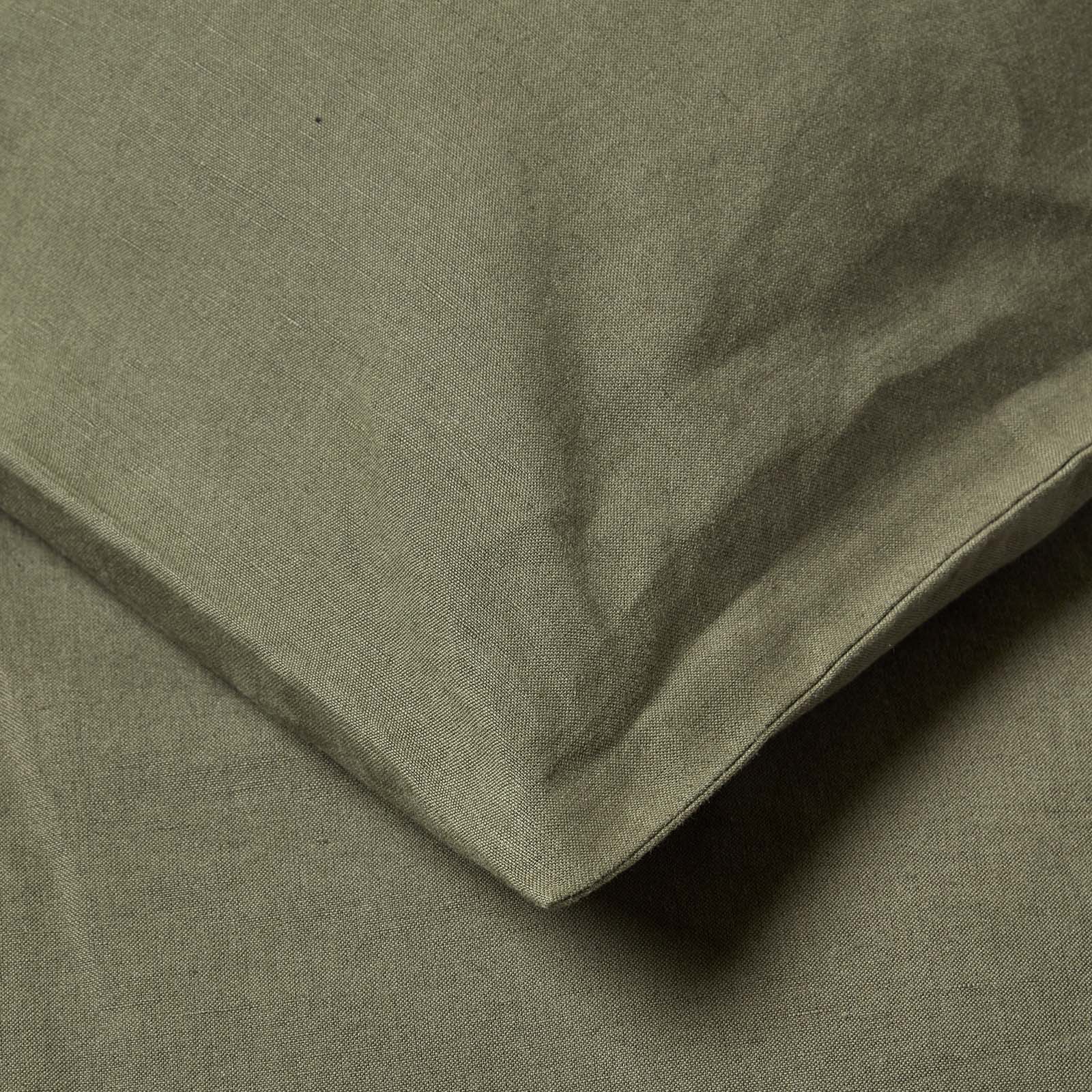 European Size Linen Pillowcase | 40 x 80cm | Khaki Green