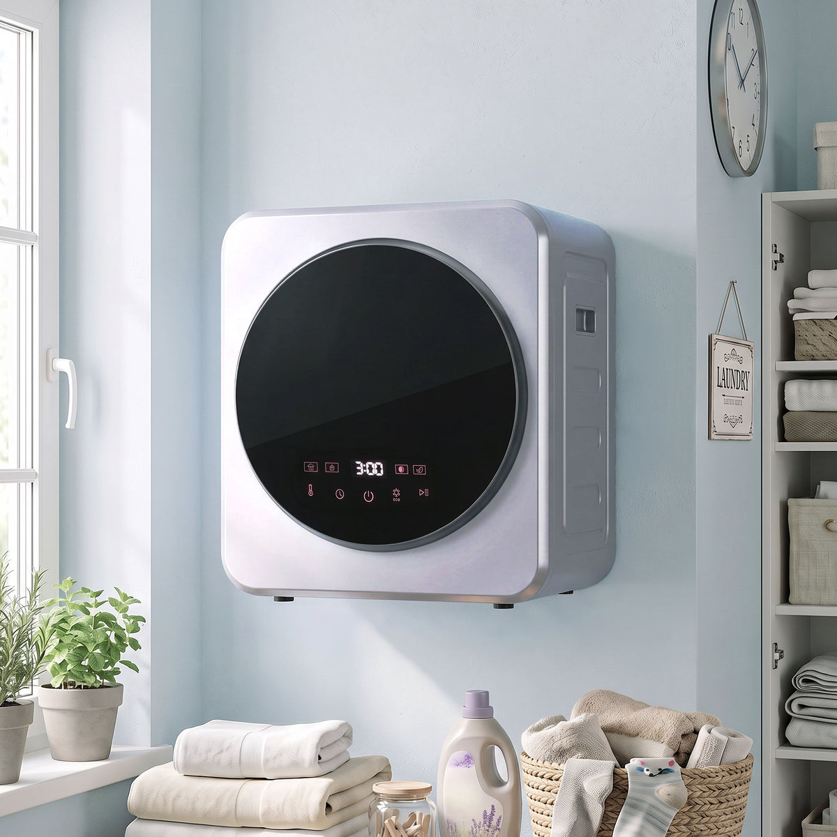 800w Compact Dryer Machine, 4 Kg Small Vented Tumble Dryer, Silver