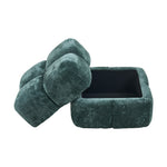 Modern Upholstered Storage Footstool Ottoman | Green