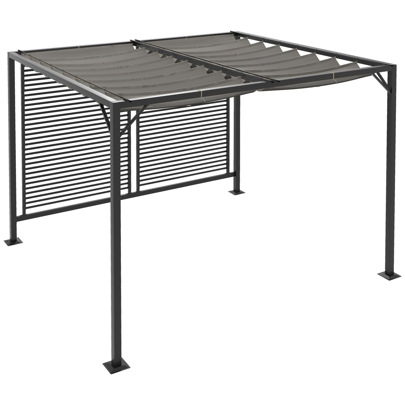 Metal Pergola Patio Sun Shelter Grape Tent Canopy Uv Cut | Gray