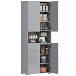 180cm Tall Kitchen Cupboard, Pantry Storage Cabinet, High Gloss | Grey