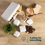 Taurus Bread Bin & Canister Set - White