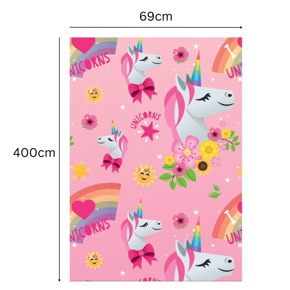 Emoji Unicorn Wrapping Paper Roll 4m