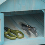 Wooden Garden Storage Shed Tool Storage Box | Blue
