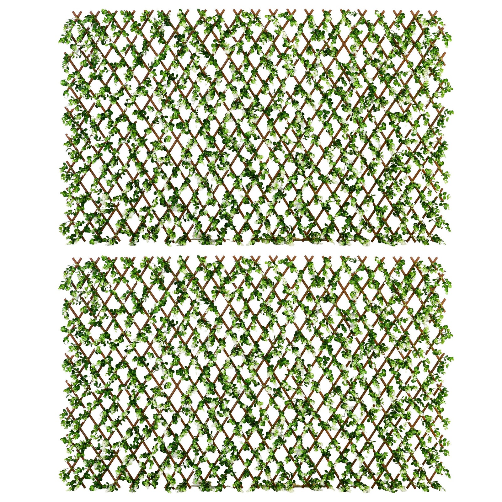 2pc Expandable Faux Trellis Fence 2m X 1m