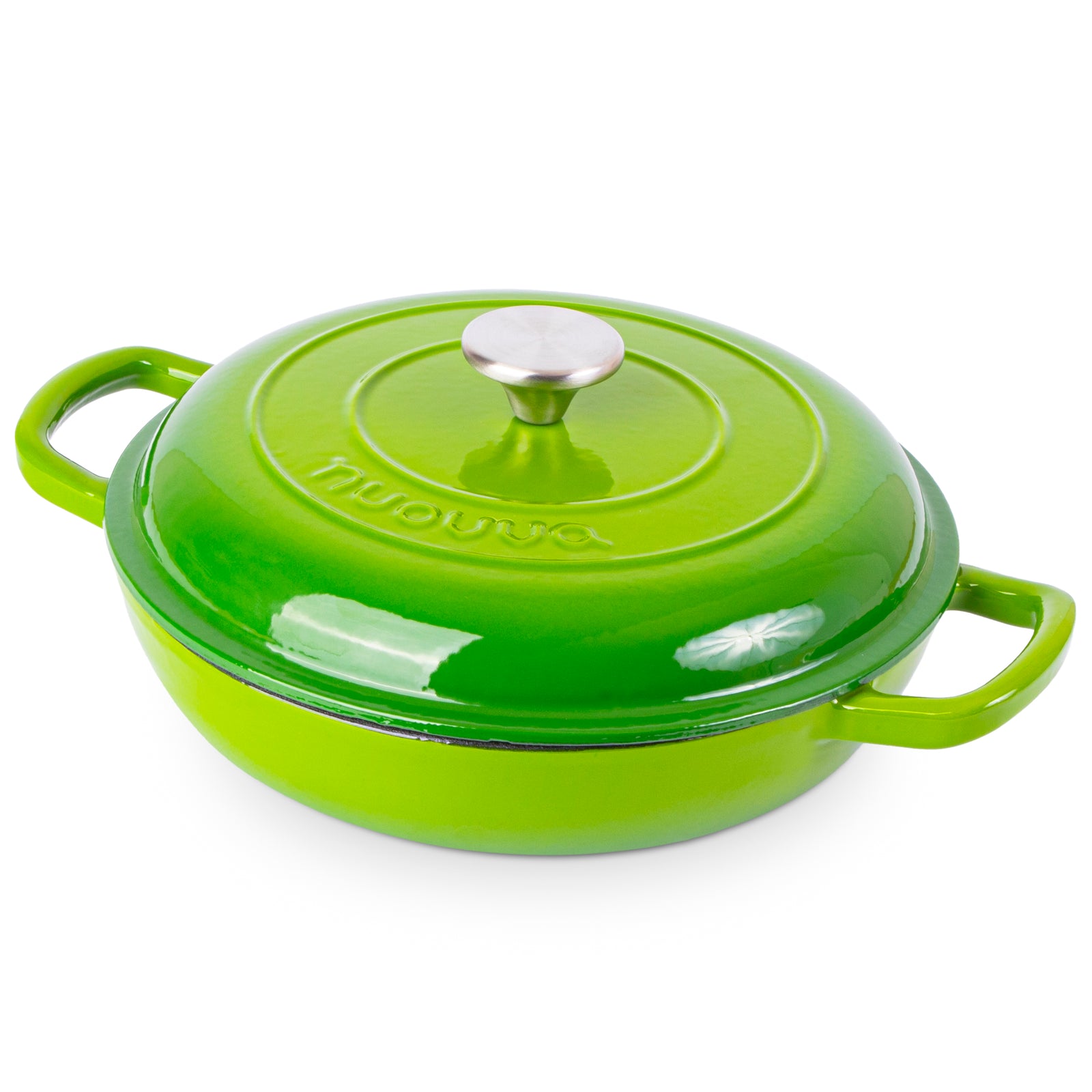 Shallow Cast Iron Casserole With Lid - 2.3-quart (26 Cm) | Green