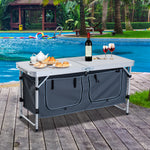 Outsunny Picnic Table Camping Folding Portable Dining Storage Garden