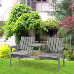2-seater Wooden Garden Bench W/ Armrest