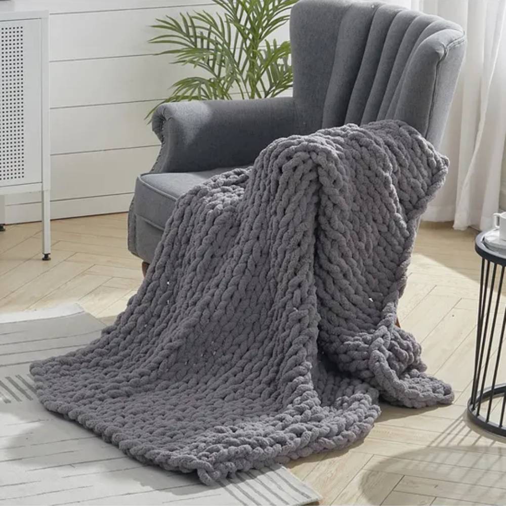 Hand-woven Chenille Blanket For Couch And Bed