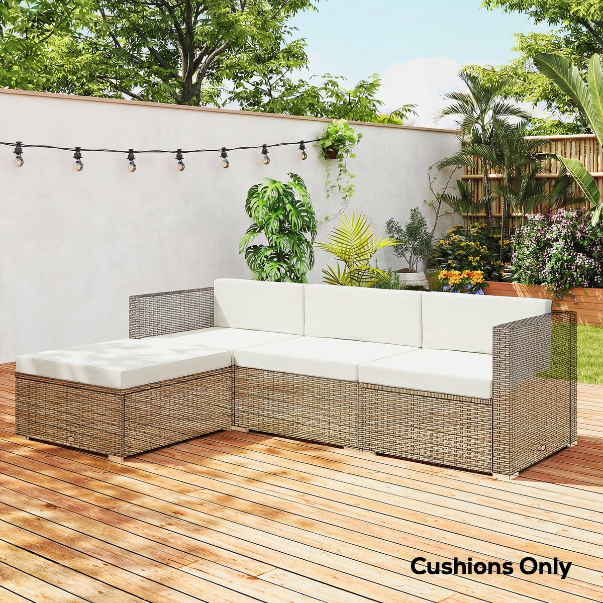 Outsunny 7-piece Patio Furniture Cushions Water-repellent 60x60cm