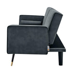 Faux Suede Click-clack Sofa Bed - 3 Seater | Grey