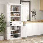 Kitchen Storage Cabinet W/ Drawers Cupboards Shelves Home | White