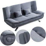 Linen Fabric 2-seat Convertible Sofa Bed With Pillows