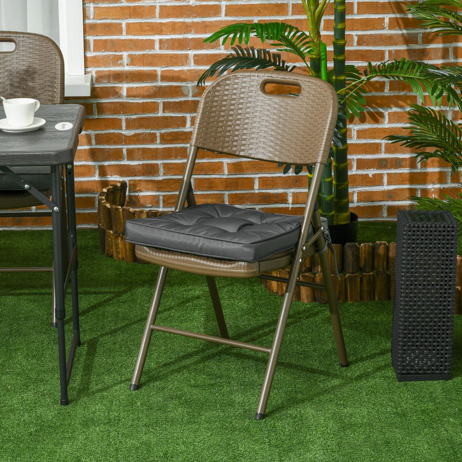42 X 42cm Replacement Garden Seat Cushion Pad With Ties | Gray