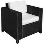 Patio Rattan Wicker Furniture Single Cube Chair Sofa Outdoor | Black