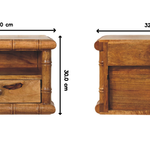 Bamboo Open Bedside In Amber Oak Finish, 1 Drawer, Brown