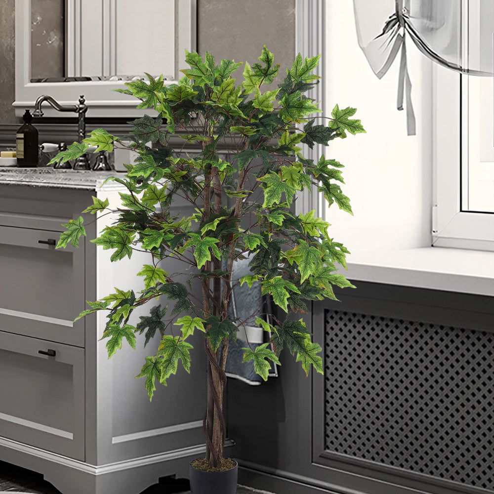 140cm Artificial Maple Tree Decorative Plant In Planter