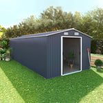 12x10 Ft Metal Apex Roof Garden Shed Outdoor Storage House
