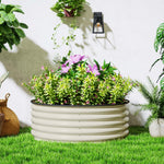 Galvanised Raised Bed With Safety Edging | Cream