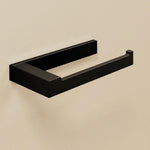 Toilet Roll Holder, Black Matt, Wall-mounted, 8,5 Cm. Collection The Grid
