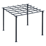 Outsunny 3x3m Metal Gazebo Pergola Grape Trellis Sun Shelter