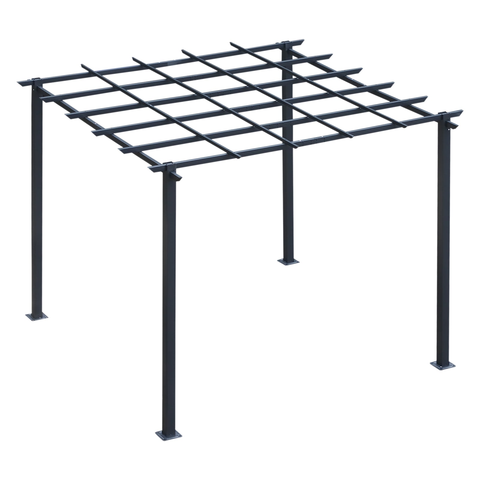 Outsunny 3x3m Metal Gazebo Pergola Grape Trellis Sun Shelter