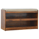 Solid Wood Mud Linen Pull Out Shoe Bench