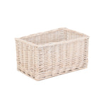 Wicker White Wash Storage Open Basket | Small | White