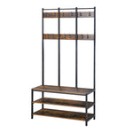 Entryway Coat Rack Hall Tree Shoe Bench 3 In 1 Design
