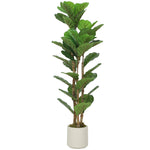 HOMCOM 120cm Artificial Fiddle Leaf Fig Tree With Solid Wood Trunks