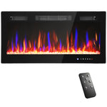 36" Wall Electric Fireplace, Slim Electric Fire, 1800w, Black