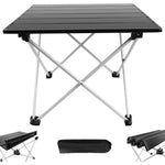 Dyzi Folding Aluminium Camping Table 35cm Portable Black